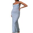 thumbnail image 1 of Robes Maxi à Bretelles Spaghetti pour Femmes, Robe Longue Moulante à Découpes, Sans Manches, Dos Nu, Coupe Ajustée, Fendue, Robe Maxi Jaune G, 1 of 7