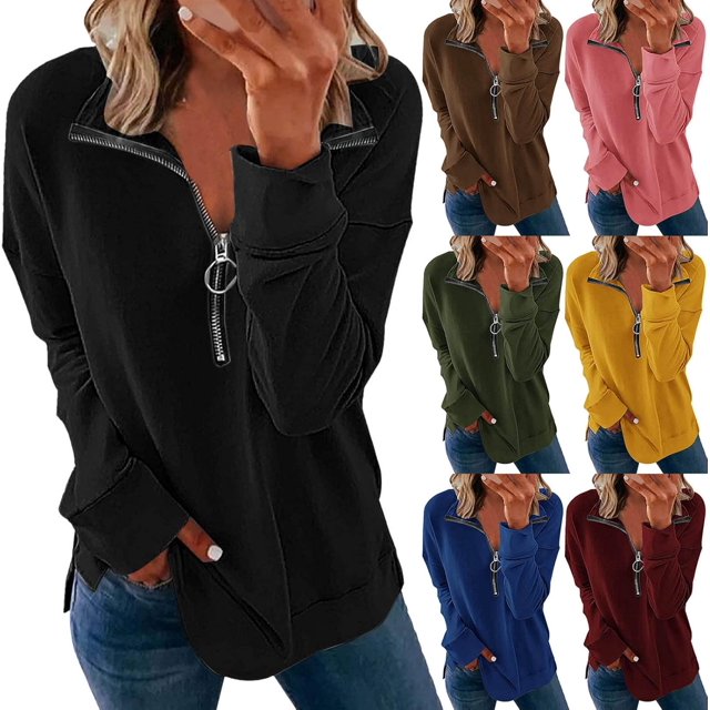 Pull-Over Fin pour Femmes Hauts Amples Décontractés Pull Mode Confortable Chandails en Molleton Manches Longues Blouses Chemises Femmes