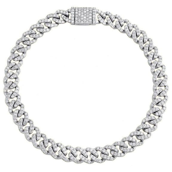 10K White Gold Genuine Diamond Unisex 6mm Miami Cuban Link 7" Bracelet 2.75 CT