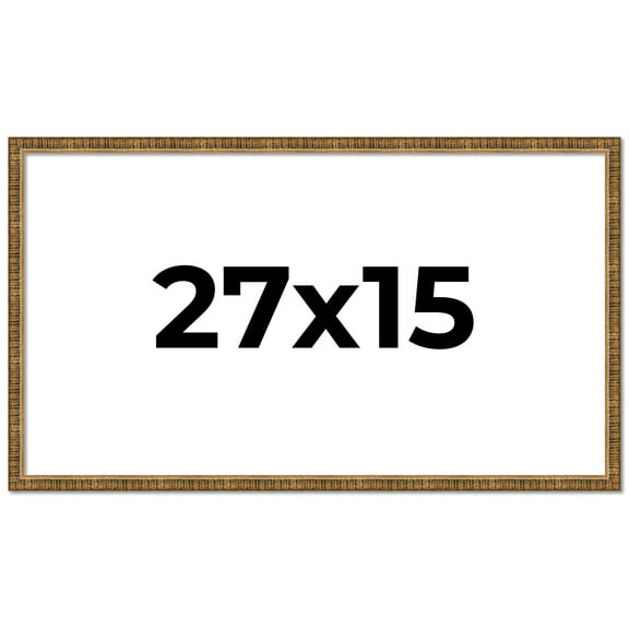 27x15 Frame Gold Kingsley Distressed Solid Wood Picture Frame Width 0.75 Inches | Interior Frame