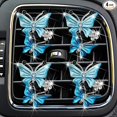 thumbnail image 3 of Ambientadores de aire para coche, clips de ventilación para mujeres, 4 piezas lindo doble mariposa diamante diamantes de imitación ambientador clip de ventilación brillante coche mujeres (az, 3 of 4