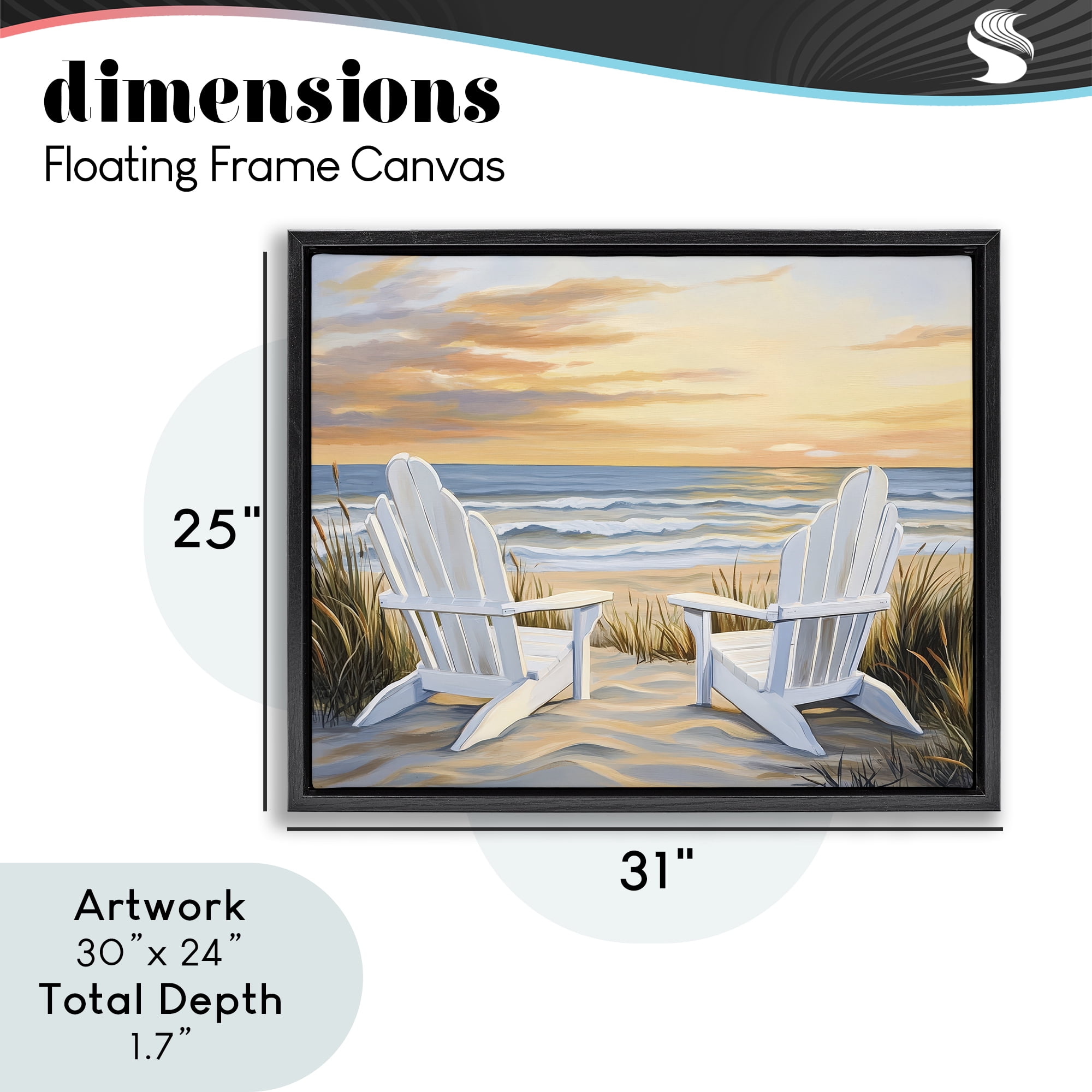 Stupell Industries Wave Watching Spot at Sunset Black Framed Floater Canvas Wall Art, design by Petal Prints Design