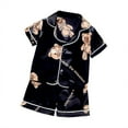 thumbnail image 1 of LSLJS Ensemble de Pyjama Décontracté pour Enfants à Boutons, Manches Courtes, Col Rabattu, Vêtements d'Été Tendance 2024, 1 of 8