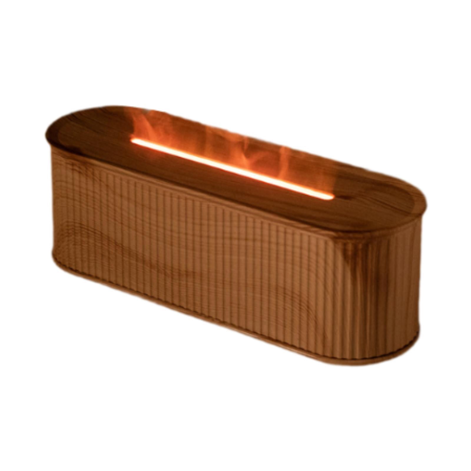 TISHITA 7 Colours Flame Essential Oil Humidifier Timing Function Portable for Bedroom Stylish Multifunctional Brown