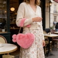 thumbnail image 1 of Weloille Heart Shaped Plush Crossbody Bag 1 Pack, Fluffy Soft Multi-Purpose Handbag, Large Capacity Cosmetic Pouch Storage Bag, Portable Cute Bag for Daily Outing Travel Makeup Storage, 1 of 6
