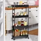 thumbnail image 5 of Carro de Almacenamiento con Ruedas Delgado, Organizador de 4 Niveles, Estantería Móvil, Carrito Utilitario, Estante de Torre para Cocina, Baño, Lavandería, Lugares Estrechos, (Negro), 5 of 9
