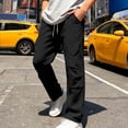 thumbnail image 6 of PNTUTB Men's Casual Solid Color Elastic Waist Drawstring Loose Comfortable Wide Leg Pants with Pockets, 6 of 6