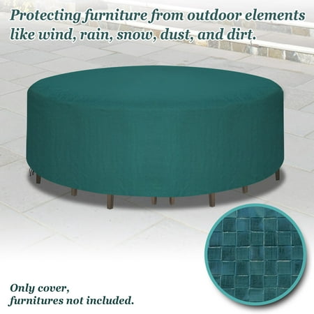 Round Table Outdoor Furniture Cover Sunrise Outdoor Garden Furniture Cover, Protection for Round Square Table and Chair Set - Green ()