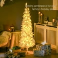 thumbnail image 6 of Resenkos 5ft Slim Artificial Pencil Christmas Tree with Realistic Branches & Warm White LED Lights, White, 6 of 7