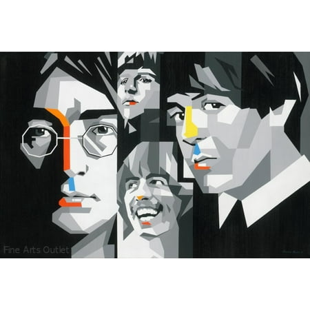 The Beatles ll by G. Mendez - Giclee - Size: 36"L x 24"W x 2"H.