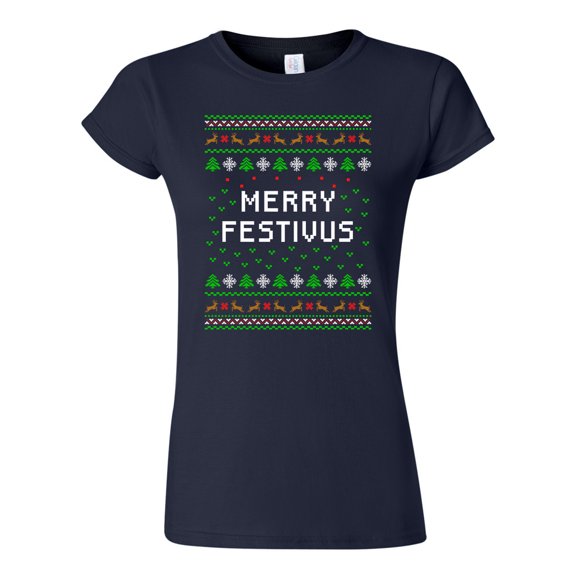 Junior Merry Festivus Ugly Christmas Season Parody Funny DT T-Shirt Tee