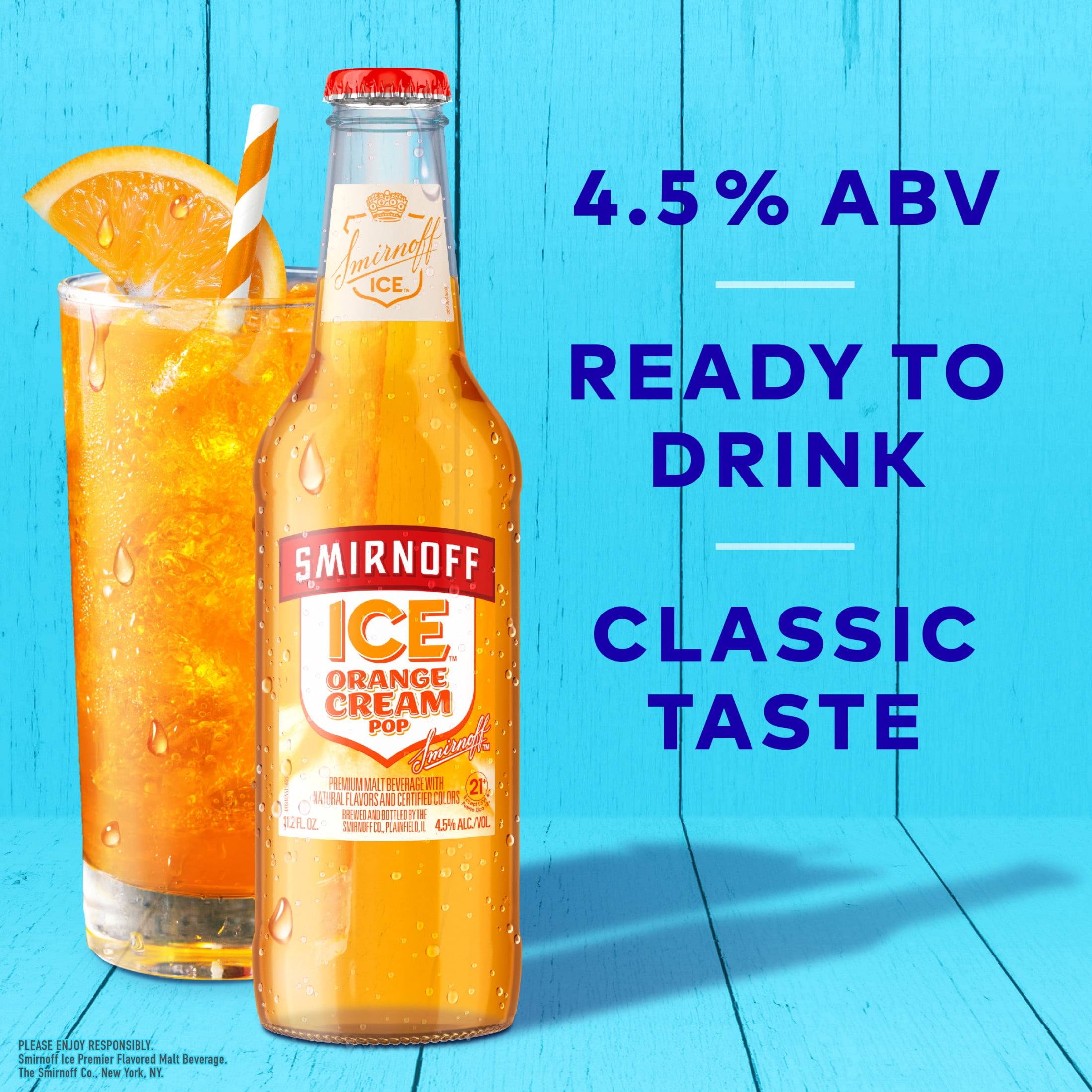 Smirnoff Ice Orange Cream Pop, 6 pack bottles, 11.2 fl oz, 4.5% ABV