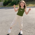 thumbnail image 3 of Eltusu Girls Cotton Tanks Tops, Casual Crewneck Soft Summer Sleeveless T-Shirts Green Size 5-6 T, 3 of 5
