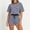 *Blue, variant on Women's Striped 2 Piece Outfit, Short Sleeve T-Shirt and Drawstring Shorts Loungewear Set Army Green,Women's Plus S