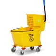 thumbnail image 2 of SIMPLI-Magic Commercial Mop Bucket with Side Press Wringer, 35 Quart – 55,000 Cycles Wringer – Industrial Mop Bucket with Wheels, Yellow, 79538A, 2 of 6