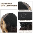 thumbnail image 3 of Peluca larga ondulada para mujer, peluca frontal de encaje sintético, peluca negra de 28" con rayas doradas, peluca resistente al calor con parte lateral ondulada y rizada, 3 of 5