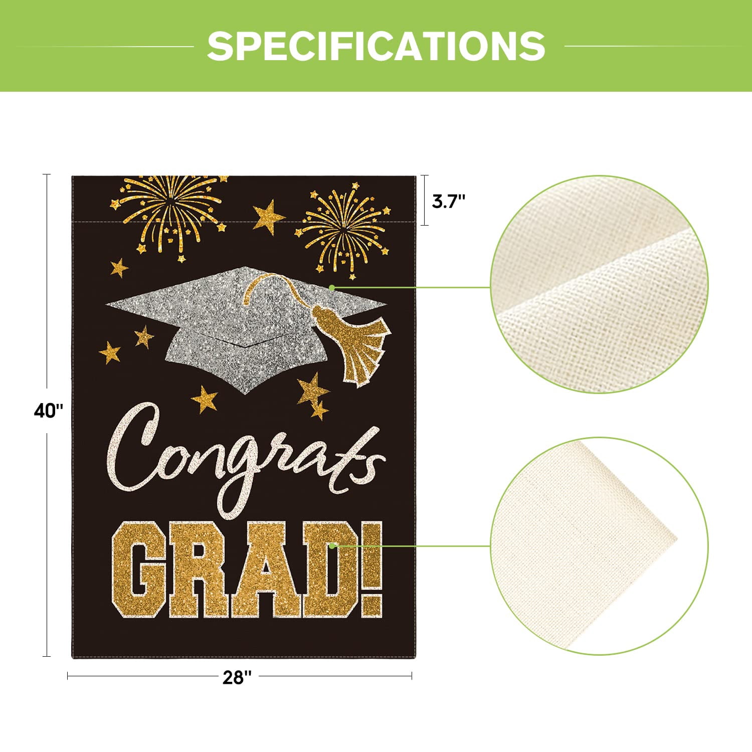 2026 Graduation Garden Flag Congratulations Graduation Ceremony Courtyard Outdoor Decoration 12 x 18 inches Graduation Diploma Hat Graduation Decoration