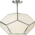 thumbnail image 4 of Progress Lighting Latham 3-Light Semi-Flush Mount, Brushed Nickel, White Art Glass., 4 of 13