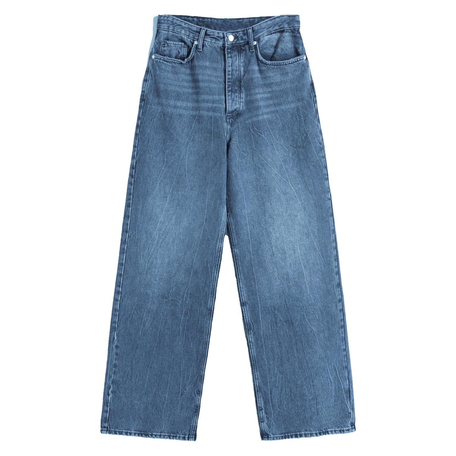 ZHIZAIHU Women Baggy Jeans Pants With Pockets High Waisted