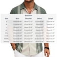 thumbnail image 3 of Big & Tall Men's Short Sleeve Button Down Shirt Camp Collar Regular Fit Striped Casual Business Shirts Summer Gift for Dad, 3 of 5