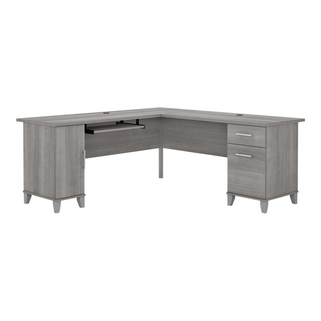 Bush Furniture Somerset - Desk - optional hutch - L-shaped - platinum gray