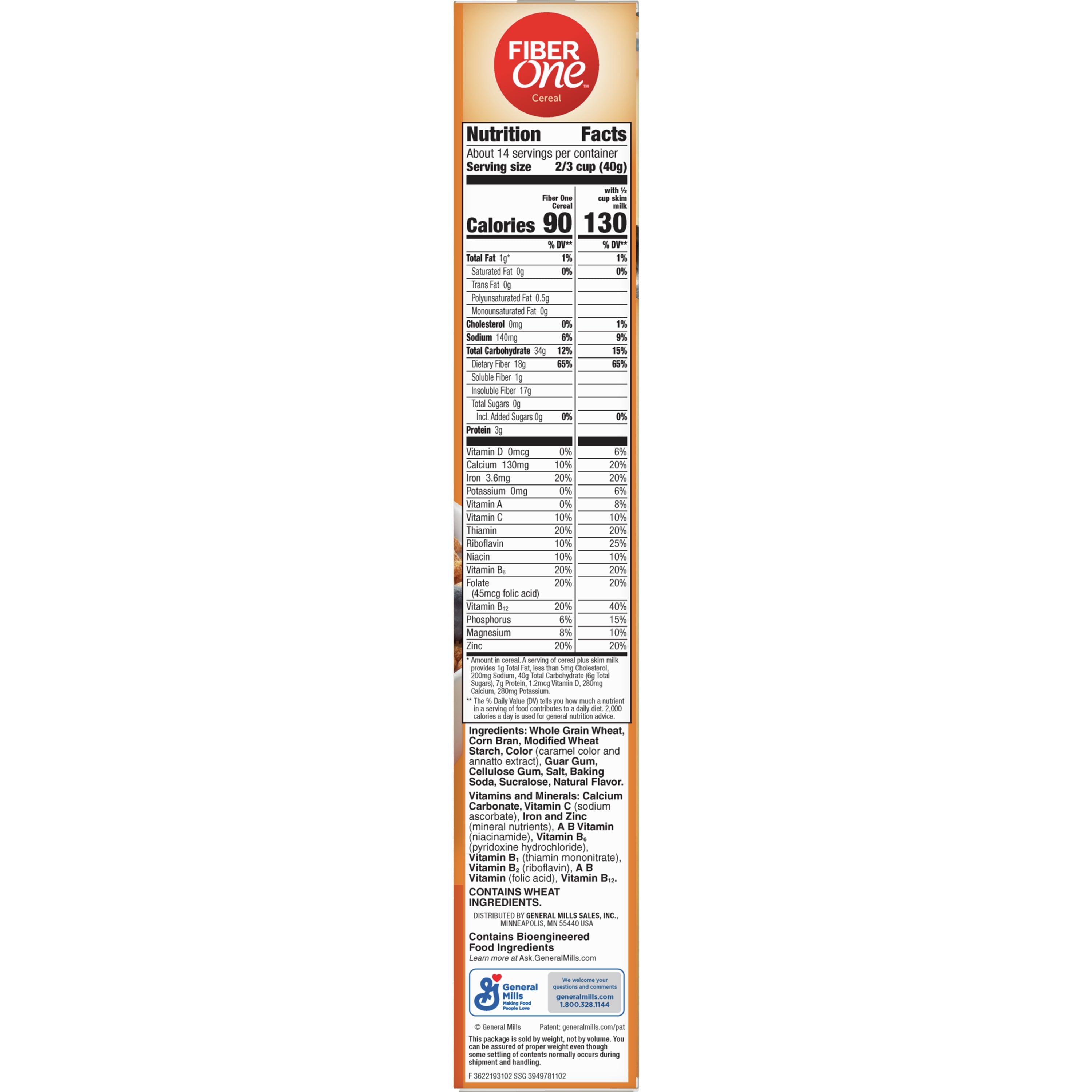 fiber one cereal nutrition facts