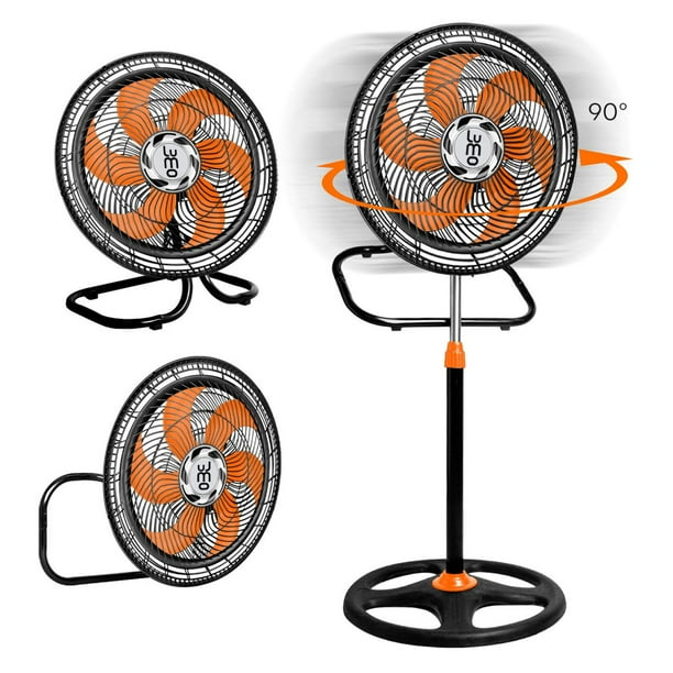 Ventilador 3 En 1 Piso Pared 18 Pulgadas Aspas Metálicas naranja