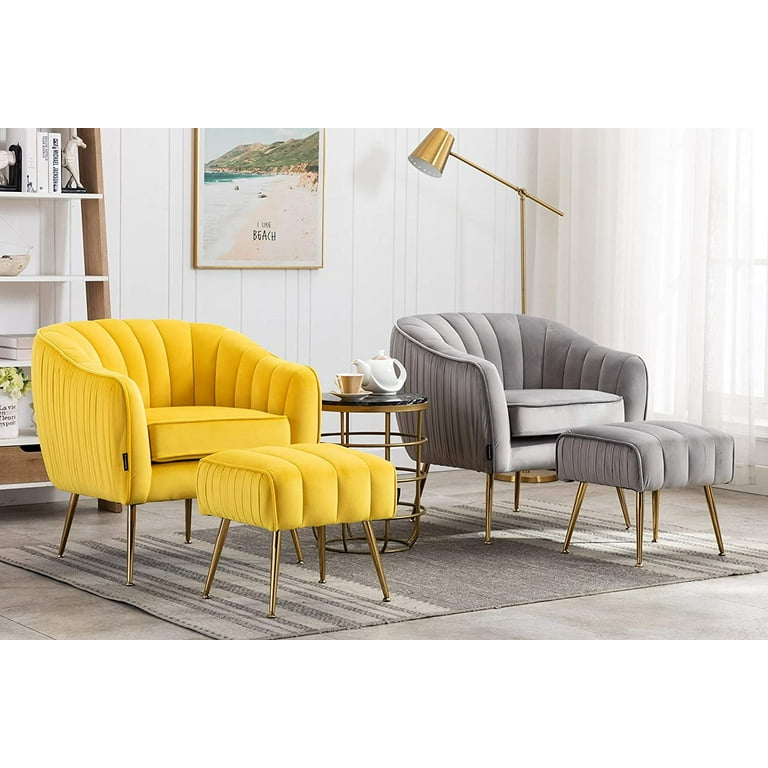 Artechworks Velvet Modern Tub Barrel Arm Chair Upholstered Tufted