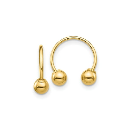 14k Yellow Gold Circular Barbell Earrings with Polished Ball Ends Minimalist Modern Body Jewelry for Women or Unisex Cartilage Helix or Lobe Piercings 14k Yellow Gold Circular Barbell Earrings with Polished Ball Ends Minimalist Modern Body Jewelry for Women or Unisex Cartilage Helix or Lobe Piercings
