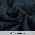 thumbnail image 3 of Organictune Cotton Cable Knitted Throw Blanket, Lightweight and Breathable Soft Blanket for Sofa and Bed, 51" x 67", Navy Blue, 3 of 5