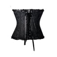 thumbnail image 2 of Femmes Vintage Corset Overbust Classique Bustier en Acier Os Lace Up Top, 2 of 5