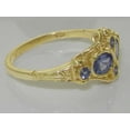 thumbnail image 5 of British Made 14k Yellow Gold Natural Tanzanite Womens Band Ring - Size 5, 5 of 6