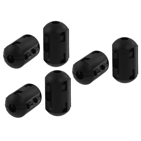6 Pcs Ferrite Ring Core Black RFI EMI Noise Cable Clip