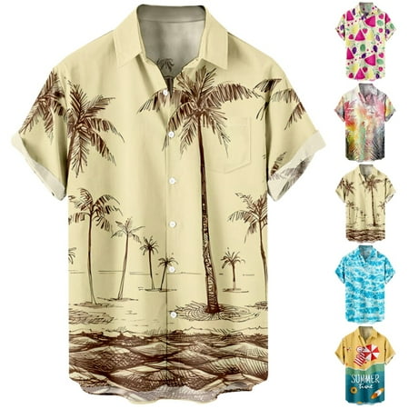 

Men s Casual Button Down Hawaiian Shirts Holiday Blouses for Adults
