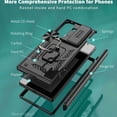 thumbnail image 2 of Dteck for Samsung Galaxy Z Fold 7 2025 Case, Heavy Duty Protective Slide Lens Cover Hinge Protection 360 Degree Ring Magnetic Kickstand Rugged Shockproof Full Protective Phone Cover, Black, 2 of 6
