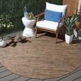 thumbnail image 2 of Safavieh Courtyard Mitre Geometric Indoor/Outdoor Area Rug, Dark Gray/Rust, 6'7" x 6'7" Round, 2 of 10
