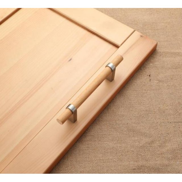 B233 Distancia del orificio 96 mm Plata cepillada Tirador de madera maciza minimalista nórdico moderno Herrajes anticolisión de estilo europeo Puerta del cajón del gabinete Manija de la puerta del arm