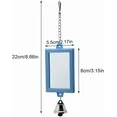 thumbnail image 2 of 2-Piece Parrot Mirror Toy Hanging with Bells Pendant Bird Cage Accessories for Bird Parrot Budgie Parakeet Cockatiel Conure Lovebird Finch Canary Random Color （ 1pc Square +1pc Circle） …, 2 of 2