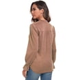 thumbnail image 5 of Anyjoin Women's Ruffle Puff Long Sleeve Tunic Tops Casual V-Neck Sweatshirts, 5 of 6