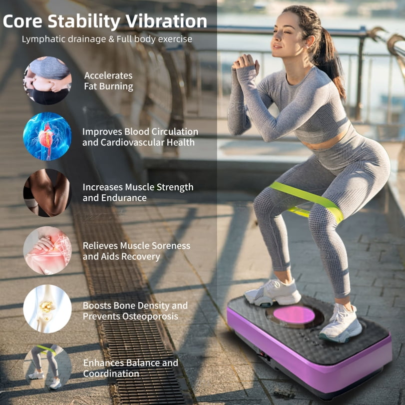Vibration Plate Fitness Platform, Whole Body Exercise Machine for Lymphatic Drainage, Shaking Workout Board with 120 Speed Levels, Fat Burner and Weight Loss Equipment for Men and Women
