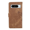 thumbnail image 5 of Nalacover Slim Wallet Case for Google Pixel 8 Pro, for Women Men, Embossed Pattern PU Leather Shockproof Magnetic Clasp Credit Card Slots Flip Kickstand Phone Case+Wrist Strap,Brown, 5 of 7