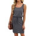 thumbnail image 4 of ICHUANYI Cotton Nightgowns for Women Sleeveless Night Shirts Tank Sleepwer Solid Color Scoopneck Short Sleepshirt, 4 of 9