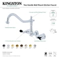 thumbnail image 4 of Kingston Brass KS1288PKL Duchess Double-Handle Wall-Mount Kitchen Faucet, Brushed Nickel, 4 of 5