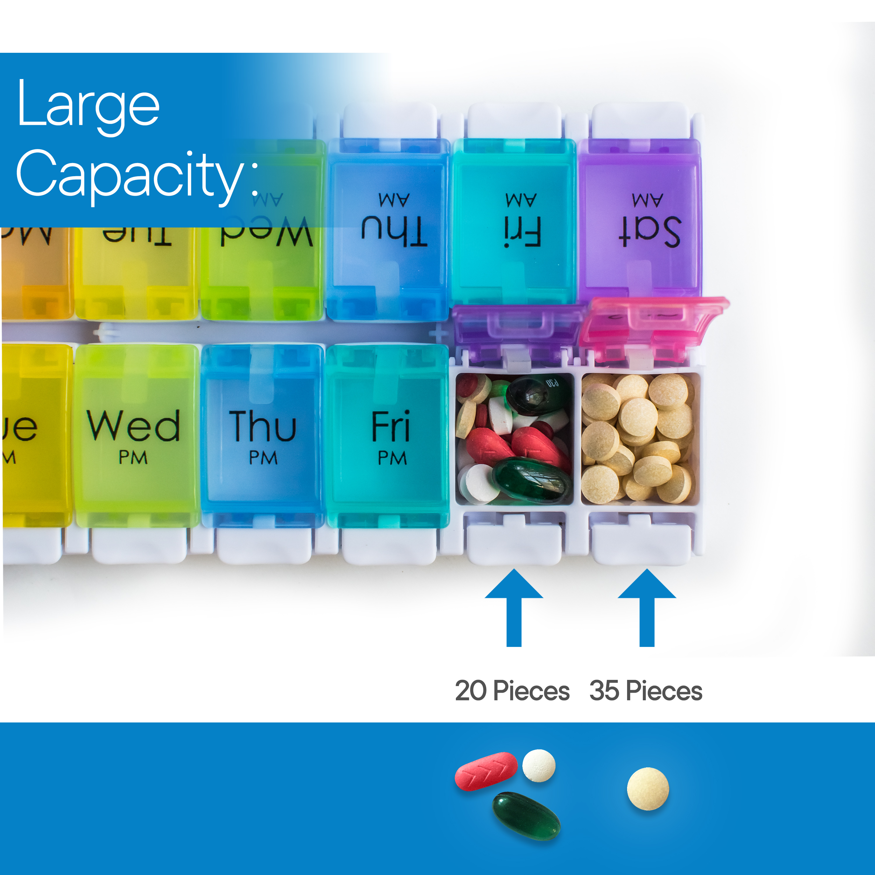RMS Daily and Weekly Pill Organizer and Medicine Reminder photo 2