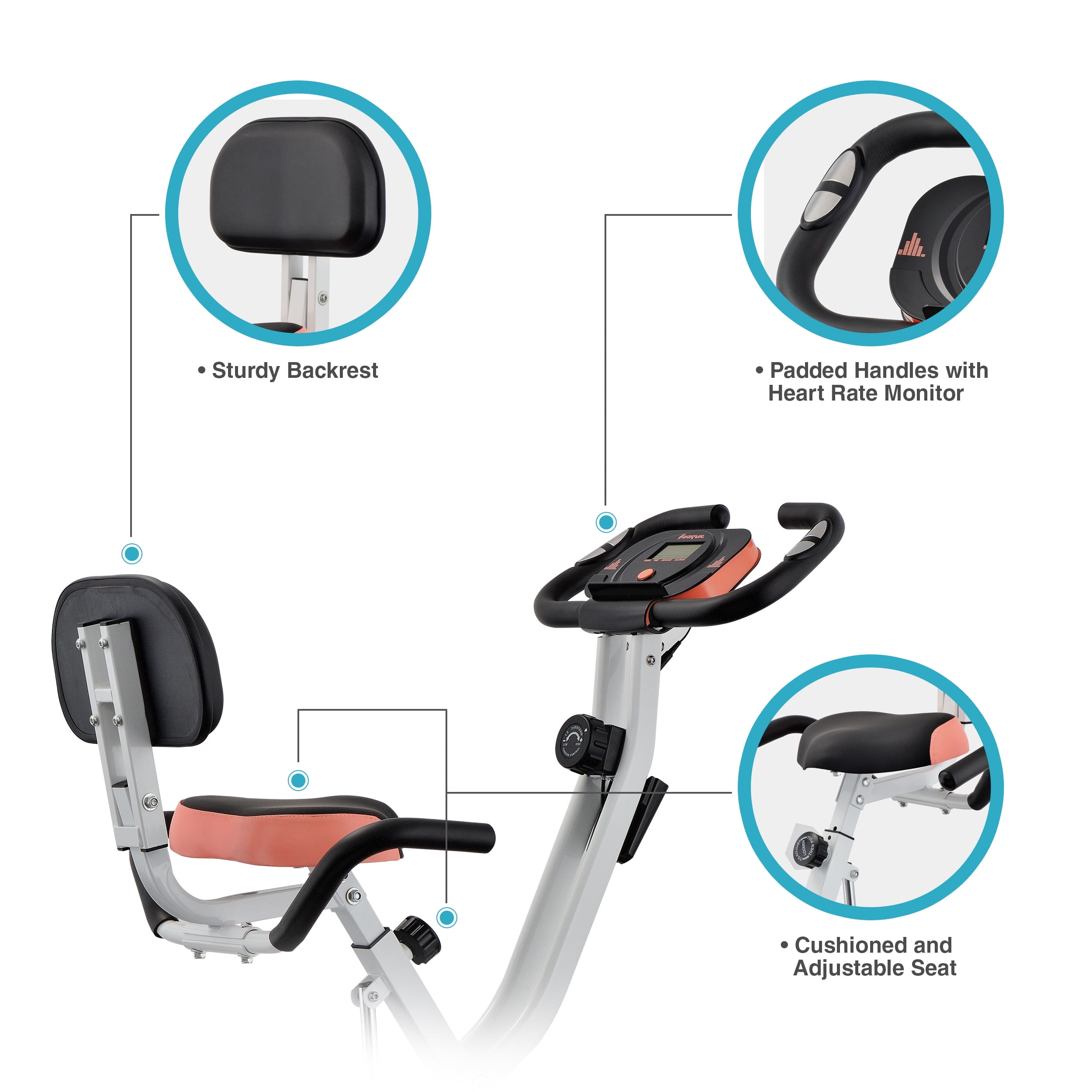 Harvil foldable magnetic exercise shop bike with adjustable resistance