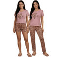 thumbnail image 1 of Pijama De 3 Piezas Mujer Pantalon Short Y Playera A Juego, 1 of 5