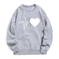 thumbnail image 4 of Bowake T-Shirts de la Saint-Valentin pour Femmes Col Rond Manches Longues T-Shirt Cœur Décontracté Chandail en Molleton Mode Décontracté Cadeaux pour Femmes, 4 of 4