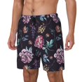 thumbnail image 2 of Balery Roses Flowers Mens Swim Trunks Swim Shorts for Men Quick Dry Inseam Beach Shorts with Compression Liner Pocket-3X-Large, 2 of 9