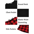 thumbnail image 4 of EKOUAER Kids Christmas Sleepwear Black Red Plaid Pajamas Family Matching Set Winter Loungewear Set, 4 of 6