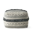 thumbnail image 2 of Noble House Ariadne Large Contemporary Faux Yarn Pouf Ottoman, Ivory and Gray, 2 of 7